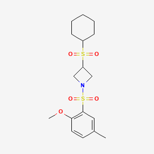 3-(Cyclohexylsulfonyl)-1-((2-methoxy-5-methylphenyl)sulfonyl)azetidine