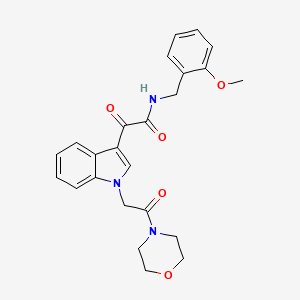 molecular formula C24H25N3O5 B2848971 N-[(2-methoxyphenyl)methyl]-2-{1-[2-(morpholin-4-yl)-2-oxoethyl]-1H-indol-3-yl}-2-oxoacetamide CAS No. 872856-89-8