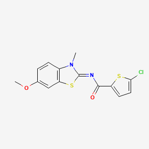 molecular formula C14H11ClN2O2S2 B2848975 (E)-5-chloro-N-(6-methoxy-3-methylbenzo[d]thiazol-2(3H)-ylidene)thiophene-2-carboxamide CAS No. 850782-04-6