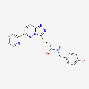molecular formula C19H15FN6OS B2848977 N-[(4-fluorophenyl)methyl]-2-{[6-(pyridin-2-yl)-[1,2,4]triazolo[4,3-b]pyridazin-3-yl]sulfanyl}acetamide CAS No. 891104-20-4