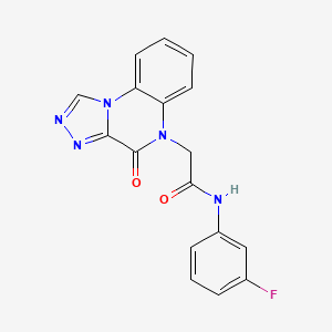 molecular formula C17H12FN5O2 B2849079 N-(3-fluorophenyl)-2-{4-oxo-4H,5H-[1,2,4]triazolo[4,3-a]quinoxalin-5-yl}acetamide CAS No. 1359319-30-4