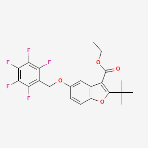 molecular formula C22H19F5O4 B2849096 Ethyl 2-tert-butyl-5-[(2,3,4,5,6-pentafluorophenyl)methoxy]-1-benzofuran-3-carboxylate CAS No. 488802-66-0