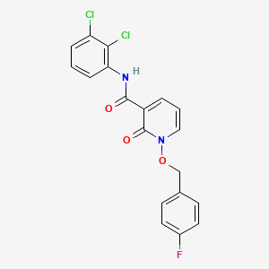molecular formula C19H13Cl2FN2O3 B2849133 N-(2,3-dichlorophenyl)-1-[(4-fluorophenyl)methoxy]-2-oxo-1,2-dihydropyridine-3-carboxamide CAS No. 868678-35-7