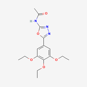 molecular formula C16H21N3O5 B2849139 N-[5-(3,4,5-triethoxyphenyl)-1,3,4-oxadiazol-2-yl]acetamide CAS No. 19938-48-8