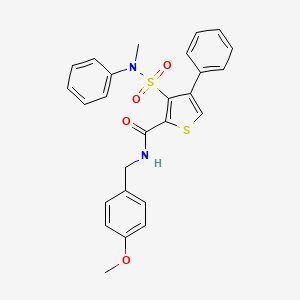 molecular formula C26H24N2O4S2 B2849156 N-[(4-methoxyphenyl)methyl]-3-[methyl(phenyl)sulfamoyl]-4-phenylthiophene-2-carboxamide CAS No. 1105201-31-7