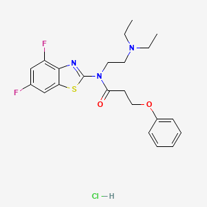 molecular formula C22H26ClF2N3O2S B2849201 N-(2-(diethylamino)ethyl)-N-(4,6-difluorobenzo[d]thiazol-2-yl)-3-phenoxypropanamide hydrochloride CAS No. 1052530-77-4