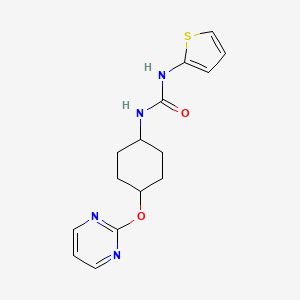 molecular formula C15H18N4O2S B2849210 1-((1r,4r)-4-(Pyrimidin-2-yloxy)cyclohexyl)-3-(thiophen-2-yl)urea CAS No. 2034319-04-3