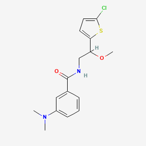molecular formula C16H19ClN2O2S B2849225 N-[2-(5-chlorothiophen-2-yl)-2-methoxyethyl]-3-(dimethylamino)benzamide CAS No. 2034528-93-1