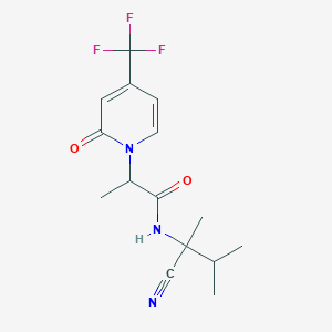 molecular formula C15H18F3N3O2 B2849236 n-(1-Cyano-1,2-dimethylpropyl)-2-[2-oxo-4-(trifluoromethyl)-1,2-dihydropyridin-1-yl]propanamide CAS No. 2223694-19-5