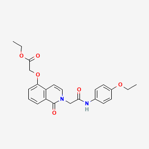 molecular formula C23H24N2O6 B2849254 ethyl 2-[(2-{[(4-ethoxyphenyl)carbamoyl]methyl}-1-oxo-1,2-dihydroisoquinolin-5-yl)oxy]acetate CAS No. 868224-09-3