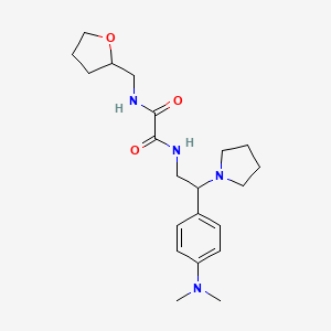 molecular formula C21H32N4O3 B2849255 N'-{2-[4-(dimethylamino)phenyl]-2-(pyrrolidin-1-yl)ethyl}-N-[(oxolan-2-yl)methyl]ethanediamide CAS No. 900005-70-1