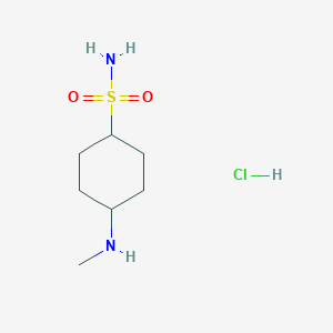 molecular formula C7H17ClN2O2S B2849256 4-(Methylamino)cyclohexane-1-sulfonamide hydrochloride CAS No. 2155855-09-5