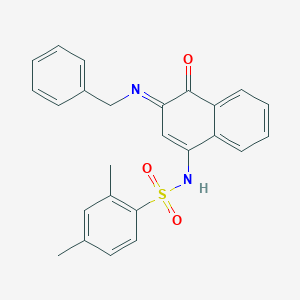 molecular formula C25H22N2O3S B284926 N-[(1Z)-3-(BENZYLAMINO)-4-OXO-1,4-DIHYDRONAPHTHALEN-1-YLIDENE]-2,4-DIMETHYLBENZENE-1-SULFONAMIDE 