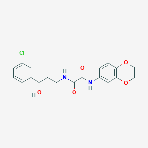 molecular formula C19H19ClN2O5 B2849292 N'-[3-(3-chlorophenyl)-3-hydroxypropyl]-N-(2,3-dihydro-1,4-benzodioxin-6-yl)ethanediamide CAS No. 2034351-96-5