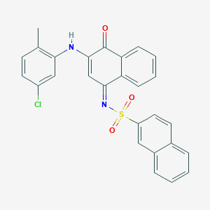 molecular formula C27H19ClN2O3S B284931 N-(3-(5-chloro-2-methylanilino)-4-oxo-1(4H)-naphthalenylidene)-2-naphthalenesulfonamide 