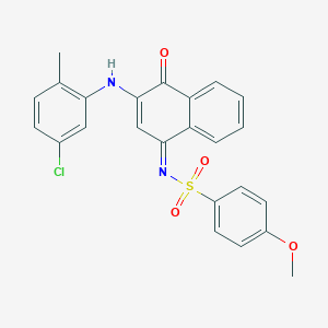 molecular formula C24H19ClN2O4S B284933 N-[(1Z)-3-[(5-CHLORO-2-METHYLPHENYL)AMINO]-4-OXO-1,4-DIHYDRONAPHTHALEN-1-YLIDENE]-4-METHOXYBENZENE-1-SULFONAMIDE 