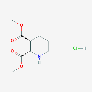 molecular formula C9H16ClNO4 B2849336 Dimethyl (2S,3R)-piperidine-2,3-dicarboxylate;hydrochloride CAS No. 2636647-93-1