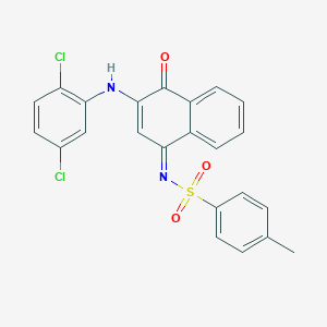 molecular formula C23H16Cl2N2O3S B284936 N-(3-(2,5-dichloroanilino)-4-oxo-1(4H)-naphthalenylidene)-4-methylbenzenesulfonamide 