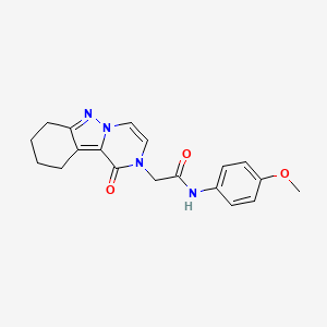 molecular formula C19H20N4O3 B2849377 N-(4-methoxyphenyl)-2-{1-oxo-1H,2H,7H,8H,9H,10H-pyrazino[1,2-b]indazol-2-yl}acetamide CAS No. 941886-67-5