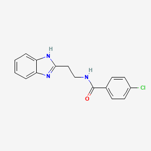 molecular formula C16H14ClN3O B2849392 N-[2-(1H-benzimidazol-2-yl)ethyl]-4-chlorobenzamide CAS No. 301228-32-0