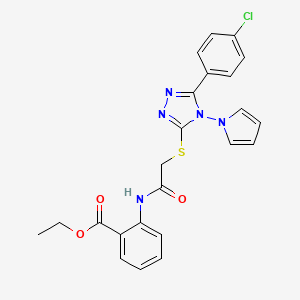 ethyl 2-[({[5-(4-chlorophenyl)-4-(1H-pyrrol-1-yl)-4H-1,2,4-triazol-3-yl]sulfanyl}acetyl)amino]benzoate