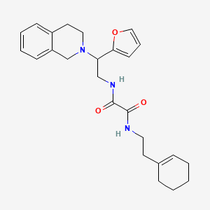 molecular formula C25H31N3O3 B2849400 N'-[2-(cyclohex-1-en-1-yl)ethyl]-N-[2-(furan-2-yl)-2-(1,2,3,4-tetrahydroisoquinolin-2-yl)ethyl]ethanediamide CAS No. 903288-43-7