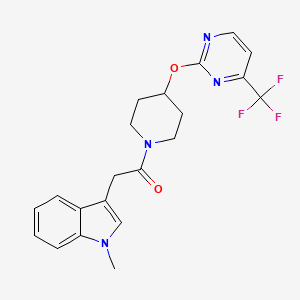 2-(1-Methylindol-3-yl)-1-[4-[4-(trifluoromethyl)pyrimidin-2-yl]oxypiperidin-1-yl]ethanone