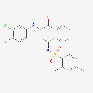 molecular formula C24H18Cl2N2O3S B284941 N-(3-(3,4-dichloroanilino)-4-oxo-1(4H)-naphthalenylidene)-2,4-dimethylbenzenesulfonamide 