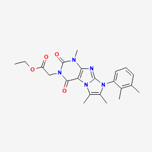 molecular formula C22H25N5O4 B2849423 ethyl 2-[8-(2,3-dimethylphenyl)-1,6,7-trimethyl-2,4-dioxo-1H,2H,3H,4H,8H-imidazo[1,2-g]purin-3-yl]acetate CAS No. 878732-02-6