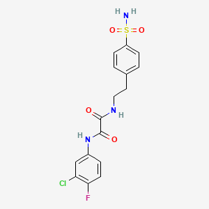 molecular formula C16H15ClFN3O4S B2849446 N1-(3-chloro-4-fluorophenyl)-N2-(4-sulfamoylphenethyl)oxalamide CAS No. 899748-85-7