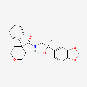 molecular formula C22H25NO5 B2849457 N-[2-(2H-1,3-benzodioxol-5-yl)-2-hydroxypropyl]-4-phenyloxane-4-carboxamide CAS No. 1396786-37-0