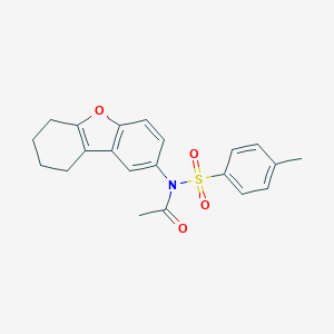 molecular formula C21H21NO4S B284946 N-[(4-METHYLPHENYL)SULFONYL]-N-(6,7,8,9-TETRAHYDRODIBENZO[B,D]FURAN-2-YL)ACETAMIDE 