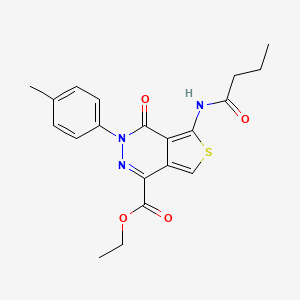 molecular formula C20H21N3O4S B2849461 ethyl 5-butanamido-3-(4-methylphenyl)-4-oxo-3H,4H-thieno[3,4-d]pyridazine-1-carboxylate CAS No. 851947-81-4