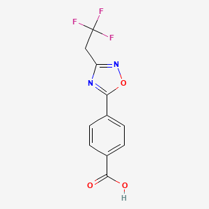 molecular formula C11H7F3N2O3 B2849473 4-[3-(2,2,2-Trifluoroethyl)-1,2,4-oxadiazol-5-yl]benzoic acid CAS No. 1406216-86-1