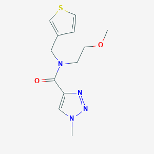 molecular formula C12H16N4O2S B2849496 N-(2-methoxyethyl)-1-methyl-N-(thiophen-3-ylmethyl)-1H-1,2,3-triazole-4-carboxamide CAS No. 1797213-07-0