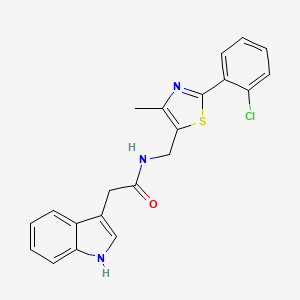 N-((2-(2-chlorophenyl)-4-methylthiazol-5-yl)methyl)-2-(1H-indol-3-yl)acetamide