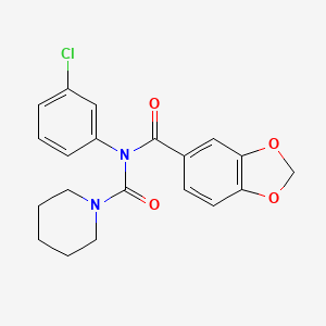 N-(benzo[d][1,3]dioxole-5-carbonyl)-N-(3-chlorophenyl)piperidine-1-carboxamide