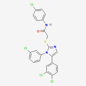 N-(4-chlorophenyl)-2-((1-(3-chlorophenyl)-5-(3,4-dichlorophenyl)-1H-imidazol-2-yl)thio)acetamide