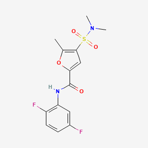 molecular formula C14H14F2N2O4S B2849532 N-(2,5-difluorophenyl)-4-(dimethylsulfamoyl)-5-methylfuran-2-carboxamide CAS No. 1207018-08-3