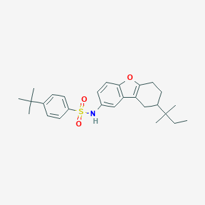 molecular formula C27H35NO3S B284956 N-[8-(2-METHYL-2-BUTANYL)-6,7,8,9-TETRAHYDRODIBENZO[B,D]FURAN-2-YL]-4-(2-METHYL-2-PROPANYL)BENZENESULFONAMIDE 