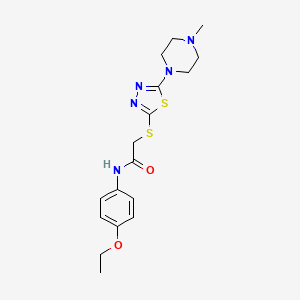 molecular formula C17H23N5O2S2 B2849598 N-(4-ethoxyphenyl)-2-((5-(4-methylpiperazin-1-yl)-1,3,4-thiadiazol-2-yl)thio)acetamide CAS No. 1105251-71-5