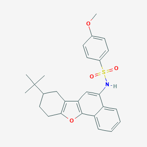 molecular formula C27H29NO4S B284962 N-(8-tert-butyl-7,8,9,10-tetrahydronaphtho[1,2-b][1]benzofuran-5-yl)-4-methoxybenzenesulfonamide 