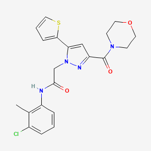 N-(3-chloro-2-methylphenyl)-2-(3-(morpholine-4-carbonyl)-5-(thiophen-2-yl)-1H-pyrazol-1-yl)acetamide