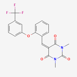 1,3-Dimethyl-5-({2-[3-(trifluoromethyl)phenoxy]phenyl}methylidene)-1,3-diazinane-2,4,6-trione