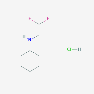 molecular formula C8H16ClF2N B2849638 N-(2,2-Difluoroethyl)cyclohexanamine;hydrochloride CAS No. 1668572-39-1