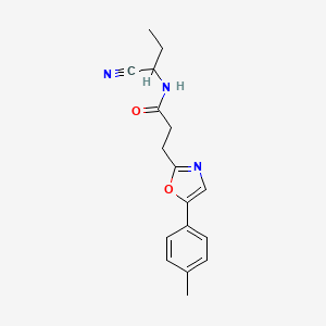 molecular formula C17H19N3O2 B2849644 N-(1-cyanopropyl)-3-[5-(4-methylphenyl)-1,3-oxazol-2-yl]propanamide CAS No. 1280992-62-2