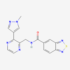 molecular formula C16H13N7OS B2849649 N-{[3-(1-methyl-1H-pyrazol-4-yl)pyrazin-2-yl]methyl}-2,1,3-benzothiadiazole-5-carboxamide CAS No. 2034299-55-1