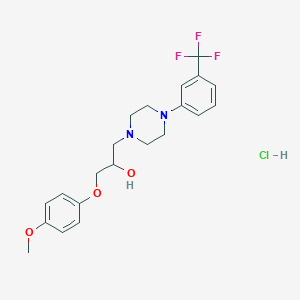 B2849684 1-(4-Methoxyphenoxy)-3-(4-(3-(trifluoromethyl)phenyl)piperazin-1-yl)propan-2-ol hydrochloride CAS No. 1179452-11-9