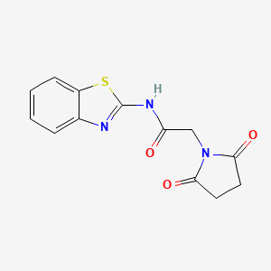 molecular formula C13H11N3O3S B2849688 N-(1,3-benzothiazol-2-yl)-2-(2,5-dioxopyrrolidin-1-yl)acetamide CAS No. 476308-57-3