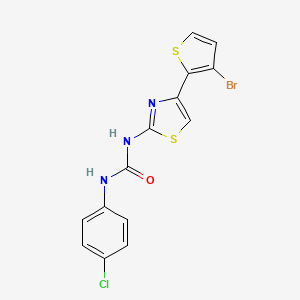 molecular formula C14H9BrClN3OS2 B2849704 N-(4-(3-Bromo-2-thienyl)-1,3-thiazol-2-yl)-N'-(4-chlorophenyl)urea CAS No. 339114-00-0
